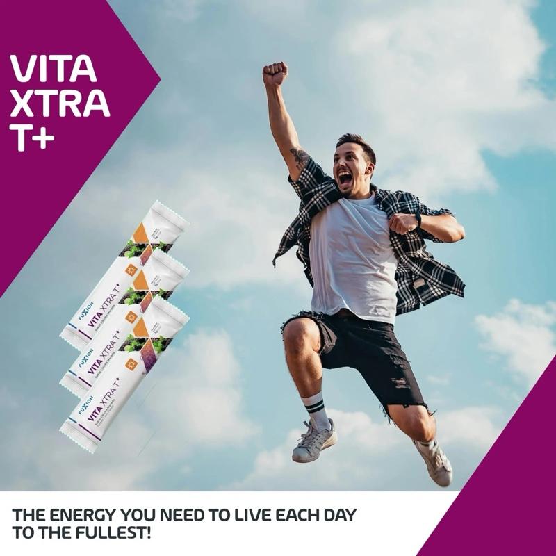 FuXion Vita Xtra T - Fast Acting Energizing Herbal Tea - Energy Boost Powder - Natural Vitality Support - 28 Sticks Beverage Vitamin Drink Flavor