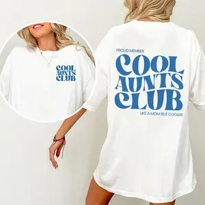 Cool Aunts Club Shirt, Cool Aunt Graphic Printed T-shirt, Promoted To Aunt Shirt, Future Aunt Gifts, Sister Gifts, New Aunt Tee Shirt Cotton Fabric Comfort Fit, Auntie Shirt Women's Top Womenswear Chic Style