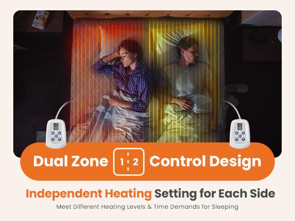 Heated Mattress Pad – Quilted Electric Bed Warmer with 12 Heat Settings, 10‑Hour Auto Shut‑Off, Machine Washable,White