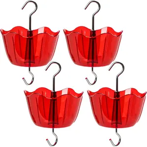 Ant Moat for Hummingbird Feeders 4 Pack,5 Oz High Capacity，Suitable for Outdoor Patio Hanging Feeder, Garden Decoration, Sturdy and Leak-Proof(Bottle Not Included Zamelane
