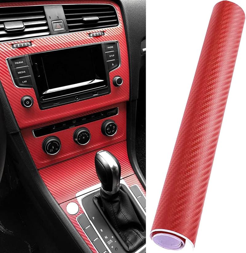 FONESO Car Body Sticker with Cutter and Hand Tool Kit, 60 x 8 inch Car 7D Matte Carbon Fibre Vinyl Film Wrap Protector Sticker, 5FT Self-Adhesive Air Bubble Free Easy to Install, Universal For All Cars SUVs Sedan Coupe Truck Pickup Bike Motorcycle