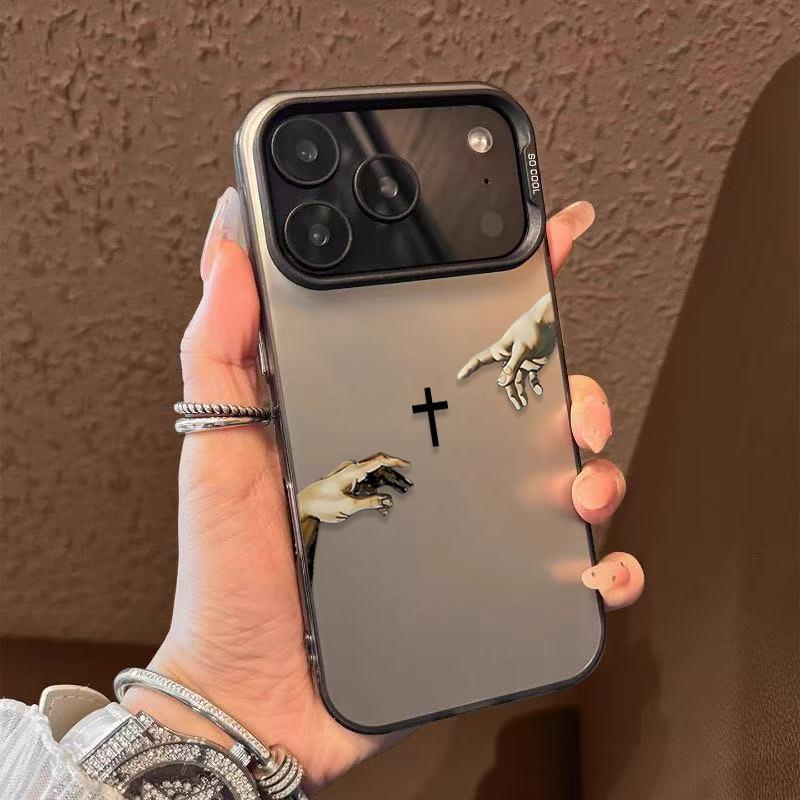 Jesus Cross Pattern Phone Case Fashion TPU Laser Craft Anti-Drop Cover for iPhone 17 16 15 14 13 12 11 & Samsung Galaxy S25 S24 S23 S22