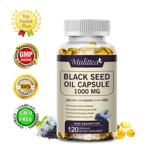 Mulittea Premium Black Seed Oil Capsules 120 Softgels Immune Support, Joint Support