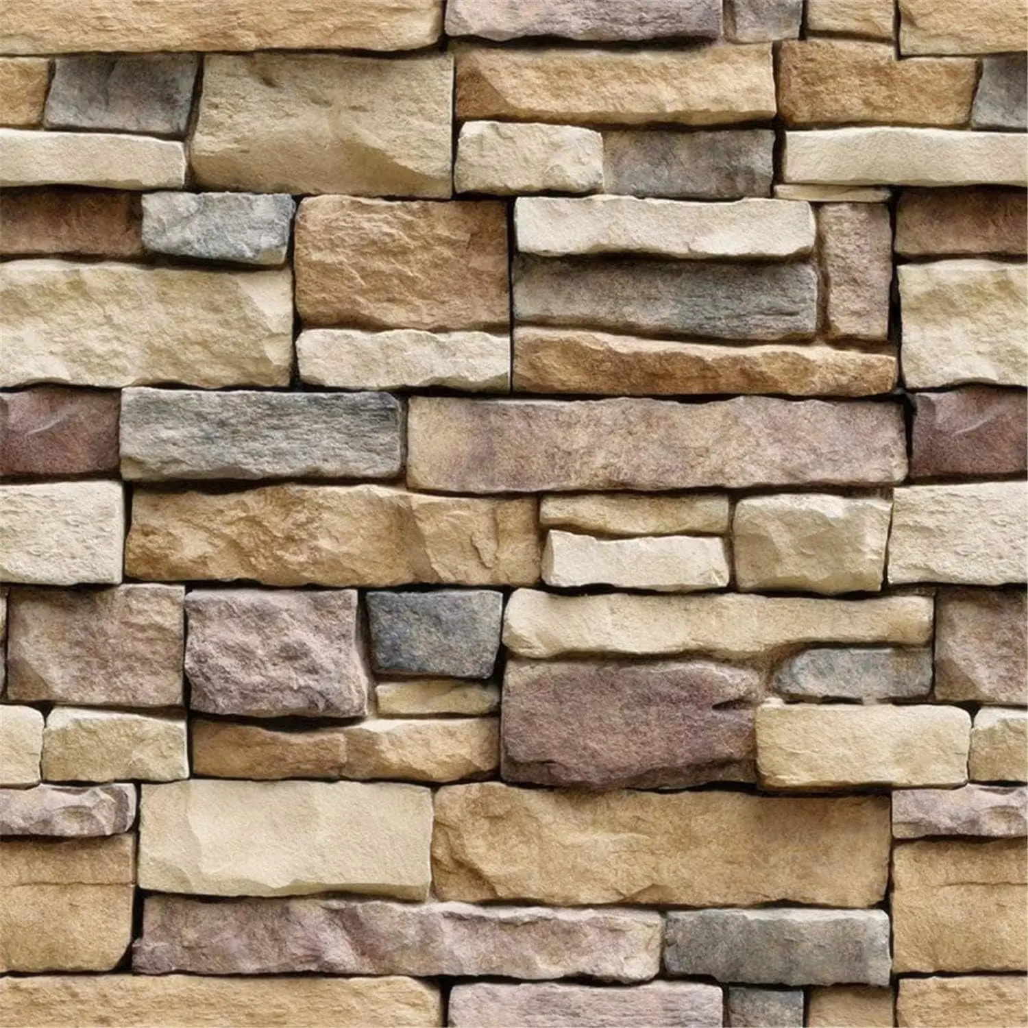 18"x120" Brick Wallpaper Peel and Stick Stone Contact Paper Backsplash Self-Wall Paper Bedroom Wall Brown Beige Removable Wallpaper.