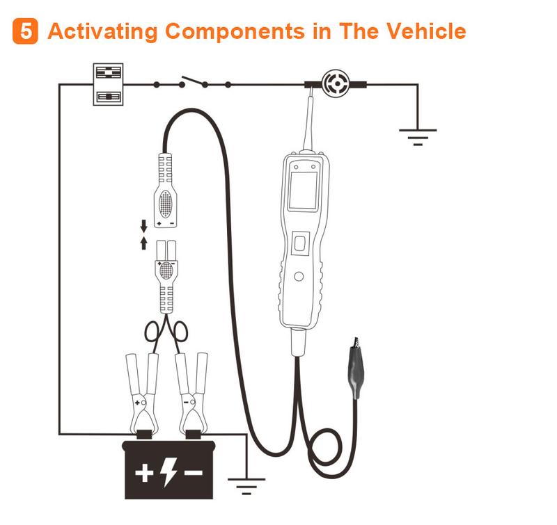ANCEL PB100 Automotive Power Circuit Probe Tester, 12/24V Power Probe for Open/Short Circuit Testing, Continuity, Resistance, Relay & Diode Tester, 40FT Cable