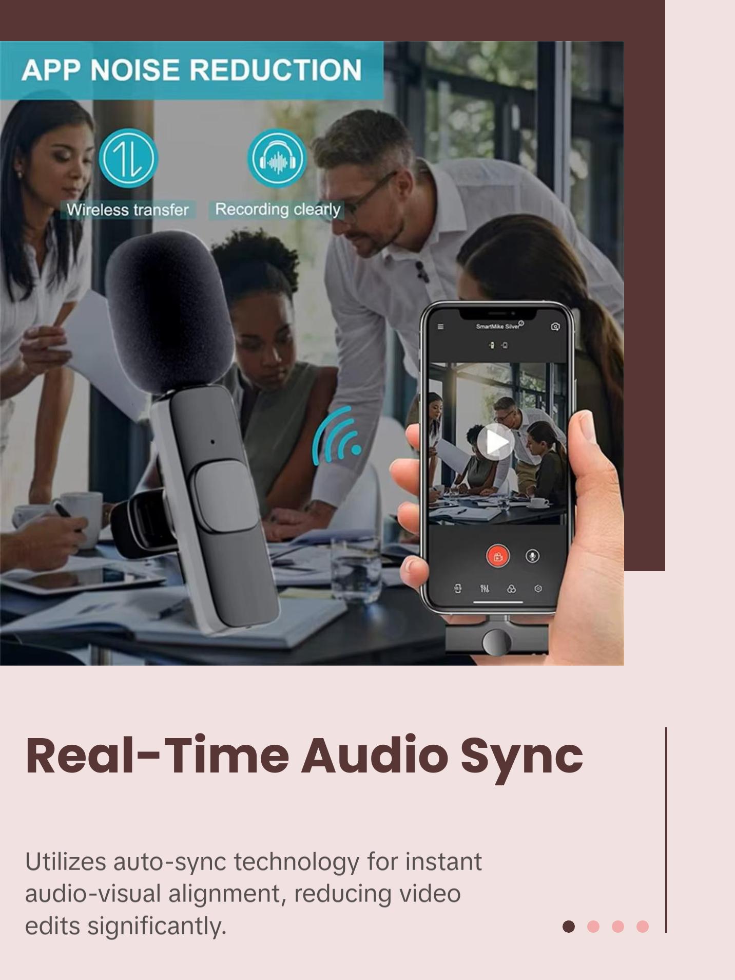 Wireless Lavalier Microphone Portable Audio Video Recording Mini Mic for Iphone Android Live Broadcast Gaming Phone Mic WIFIT