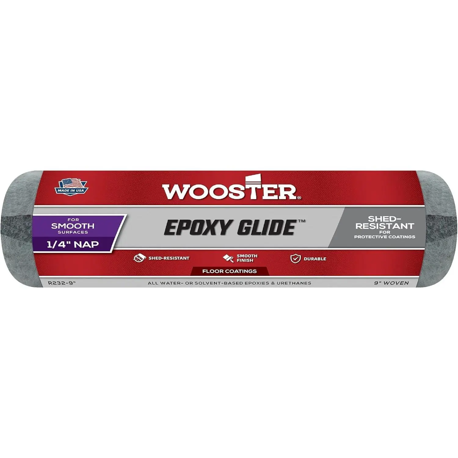 Wooster Brush R232-9 Epoxy Glide Roller Cover, 1/4-Inch Nap, 9-Inch