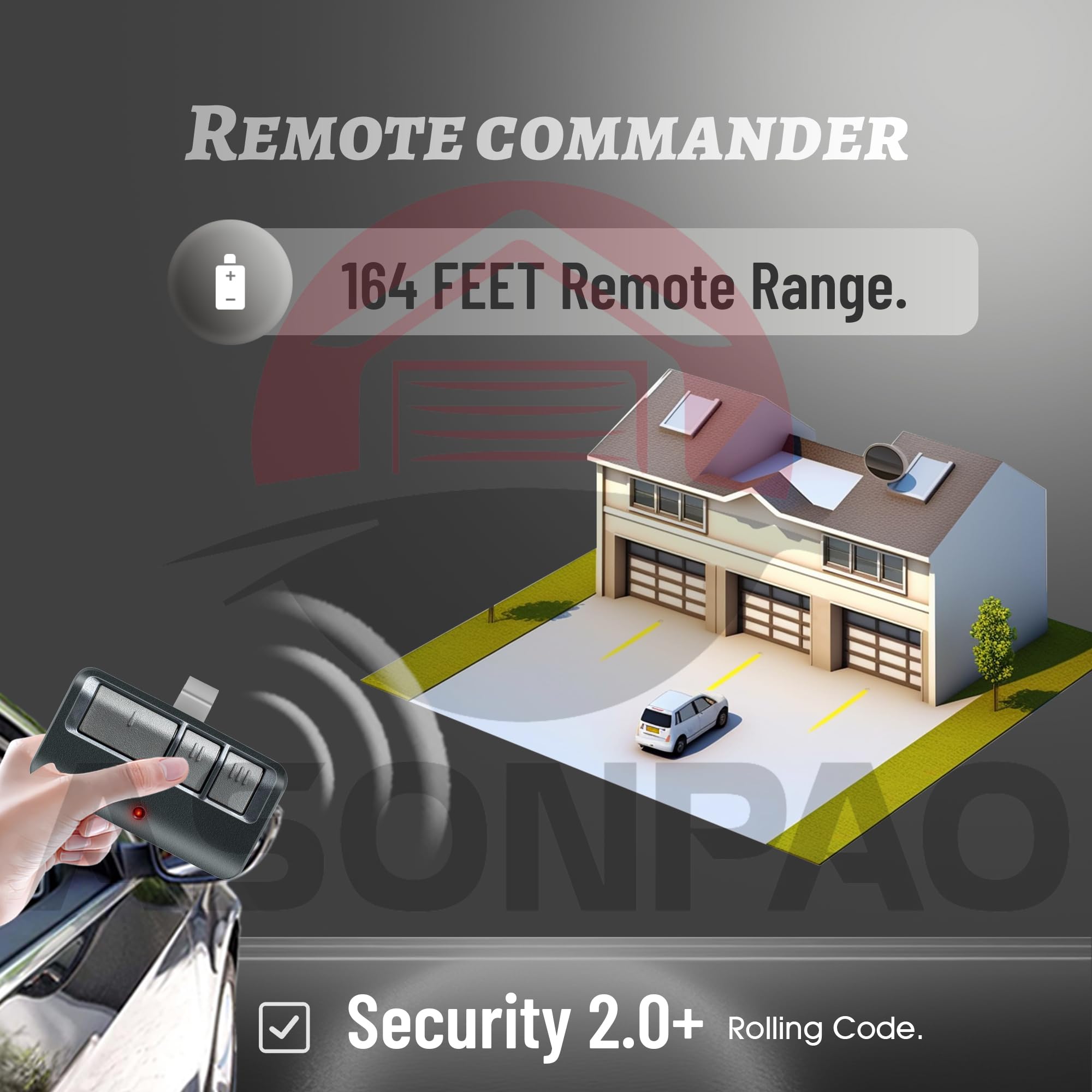 Suitable for garage door opener remote controllers. Can replace models 893LM, 893Max, 891LM, 371LM, 373LM, 971LM, 973LM. Wireless remote key entry system without waiting time. Safe and reliable.