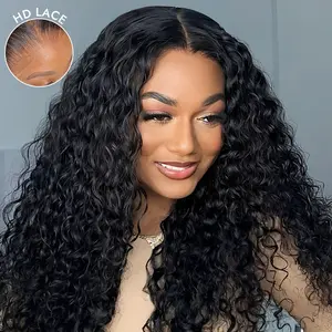[HD LACE WIG] Wiggins Hair Water Wave 13x4 HD Lace Front Wigs Human Hair Pre Plucked Hairline Wavy Lace Frontal Wig Pre Bleached Knots