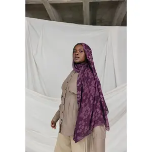 VELA Berry Mosaic Print Modal Hijab