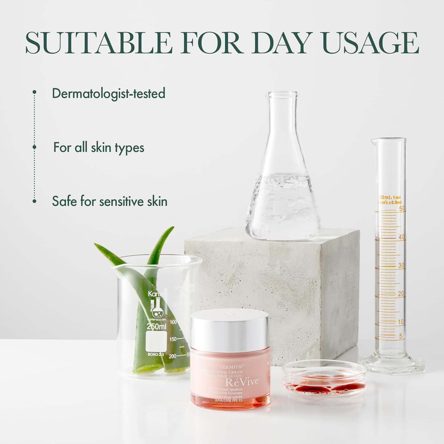 RéVive Fermitif Neck Renewal Cream - Neck and Décolletage Tightening Cream - Broad Spectrum SPF 15 Sunscreen - Anti-Aging, Reduces Fine Lines & Smooths Skin(75 ml/2.5 oz)