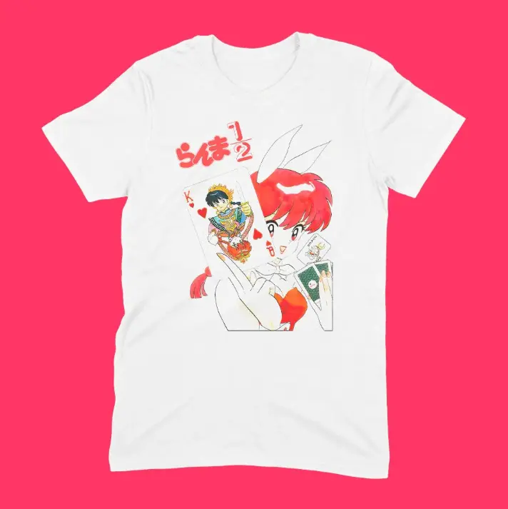 Anime Japanese Vintage Graphic Tee, Ranma 1/2 Bunny Shirt, Manga Anime Shirt, Unisex Cotton T-Shirt, Anime Clothing, Trendy T-Shirt, Gift T-Shirt Top Menswear Womenswear Streetwear