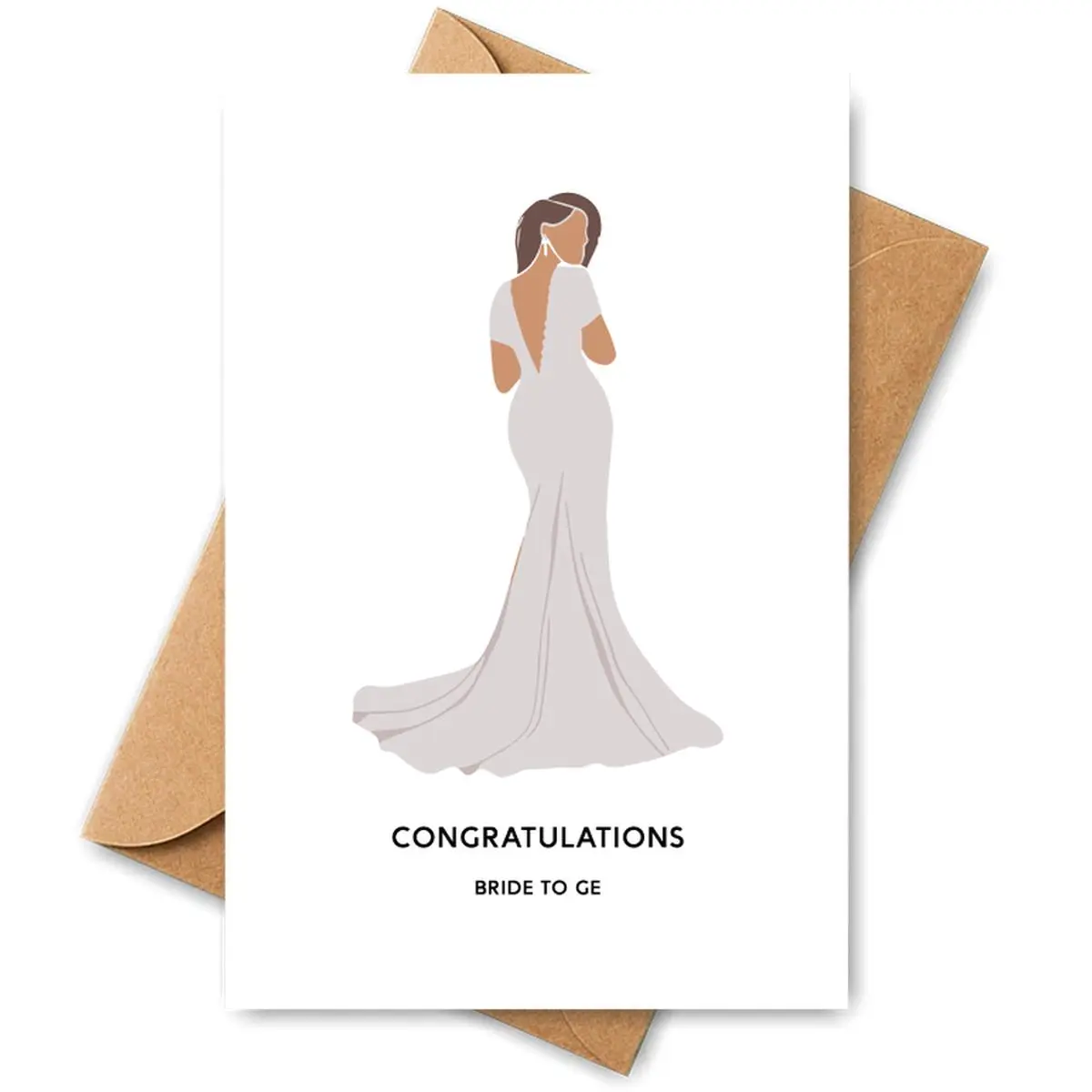 Congratulations Wedding Card, Elegant Bride Design Greeting Card, Heartwarming and Stylish Greeting Card for Wedding Day