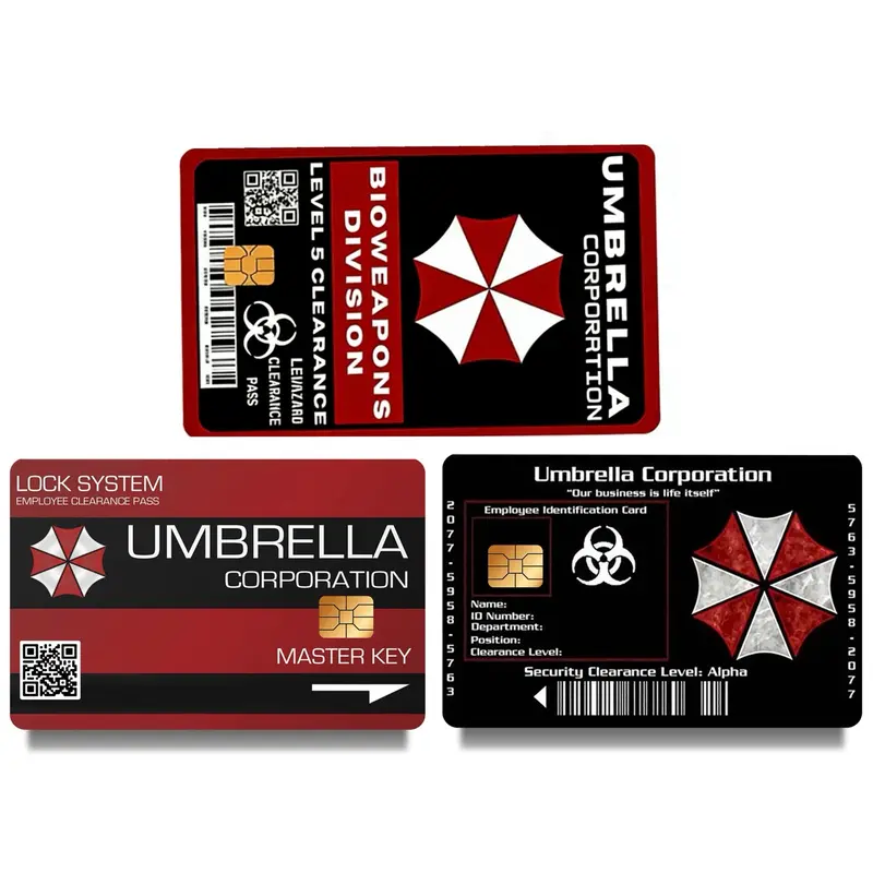 Credit Card Skin Protector - Security Clearance-Style Red & Black Access-Pass Design, Durable Scratch-Resistant Vinyl, Chip-Fit Cover, Easy Bubble-Free Installation, Easy to Remove, Fits Most Chip Credit and Debit Cards (DIY Scrapbooking Accessory)