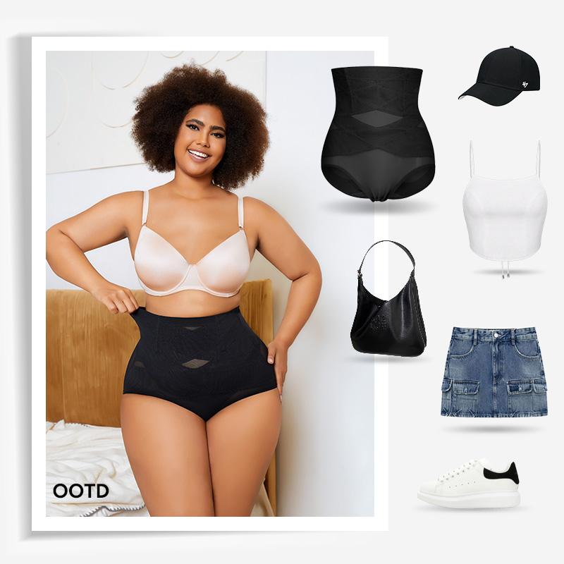 Nebility Women's 2-Piece Shapewear Set,Breathable Mesh Top & High Waist Shorts, Minimalist Comfort, Basic Black, Set of 2,Tummy Control Bbl Womenswear body shapewear Compression Black、Beige