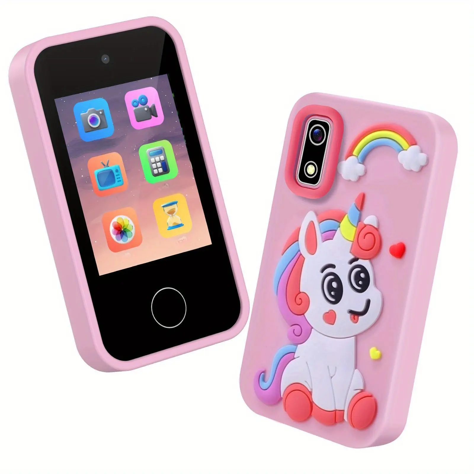 Kids phone Toy, 2.8" 2K HD Touchscreen, Dual Cameras for Photo & Video,8GB TF card， Music Games Learning kids smart phone, 1000mAh Long Battery, Dinosaur/Unicorn Themes, Gift for Boys & Girls Ages 3+