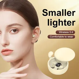 Bluetooth 5.4 Waterproof Sleep Earphones – Invisible Ultra-Mini Wireless Earbuds with Zero-Feel Comfort Fit, Enhanced Bass for Sleeping & Sport, All-Day White Noise Earplugs, khaki