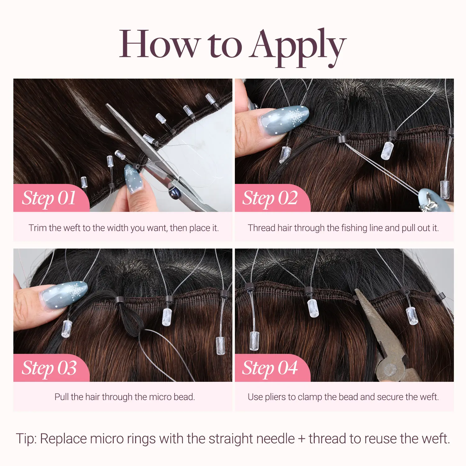 Human Hair Micro Beaded Weft Extensions 18 Inch 50g Reusable Amazon.com : ABH AmazingBeauty Hair Micro Loop Hair  main image 2