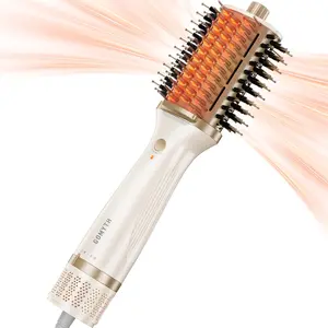 GOMYTH V1 Upgraded 4-in-1 Blow Dryer Brush with Heated Comb - Volumizer Hair Dryer Brush for Hair Drying & Styling, Salon Blowouts, Frizz-Free Shiny Hair, Reduced Heat Damage, Suitable for All Hair Types Adjustable Durable Smoothing Titanium