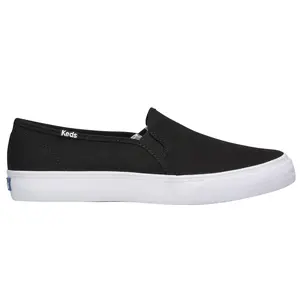 Keds Womens Double Decker Canvas Slip On Sneakers Shoes Casual - Black