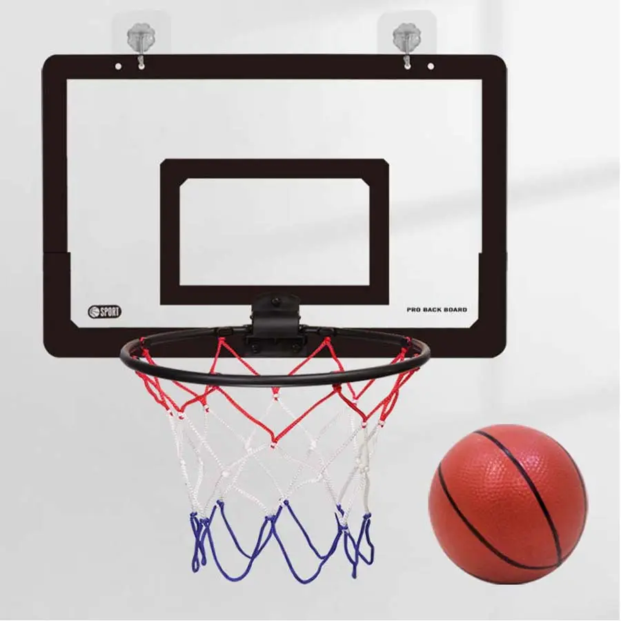 The indoor basketball hoop with a foldable wall mount, Wall Mounted Basketball Hoop, including a ball and pump, is ideal for home training and comes in a variety of colors to choose from Basketball Goal, Basketball Equipment