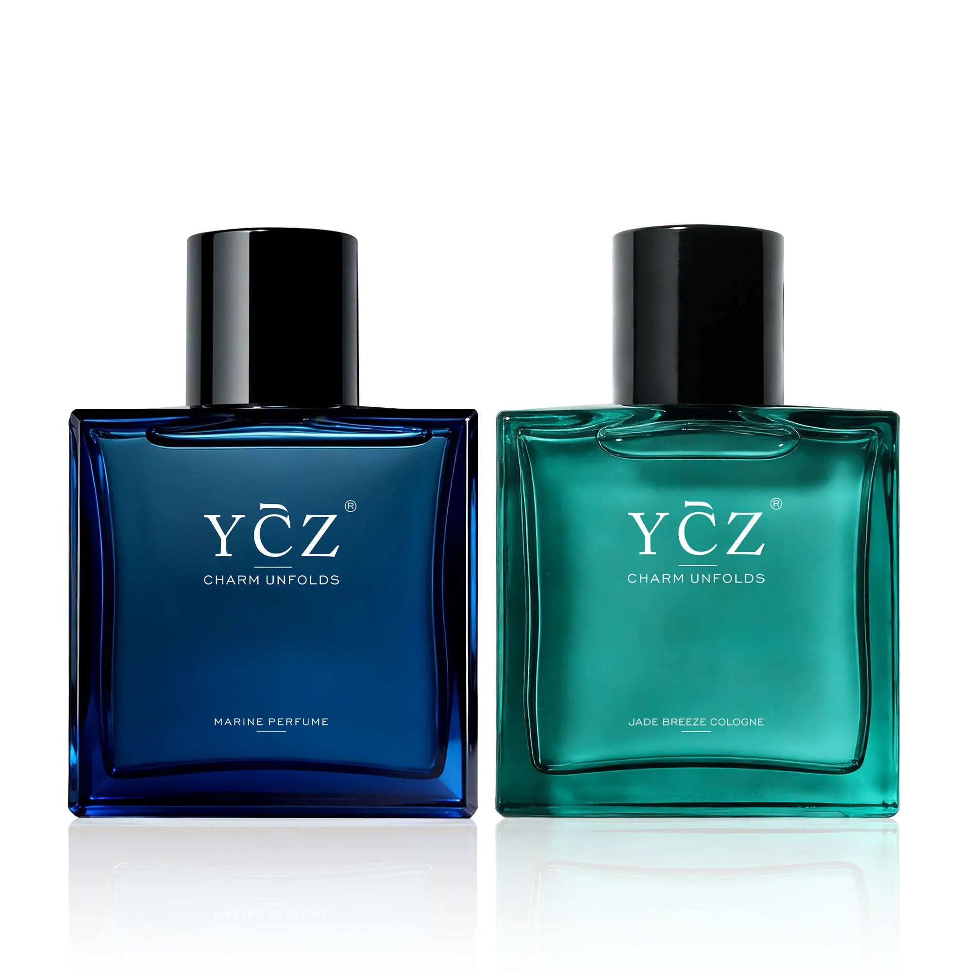 YCZ Gentleman Duo Eau de Parfum Set, Long-Lasting Men's Cologne with Jasmine, Fruity Citrus & Aromatic Marine Scents, 2-Pack 1.7 fl oz, Unique Guys Gifts,summer outifit,back to school