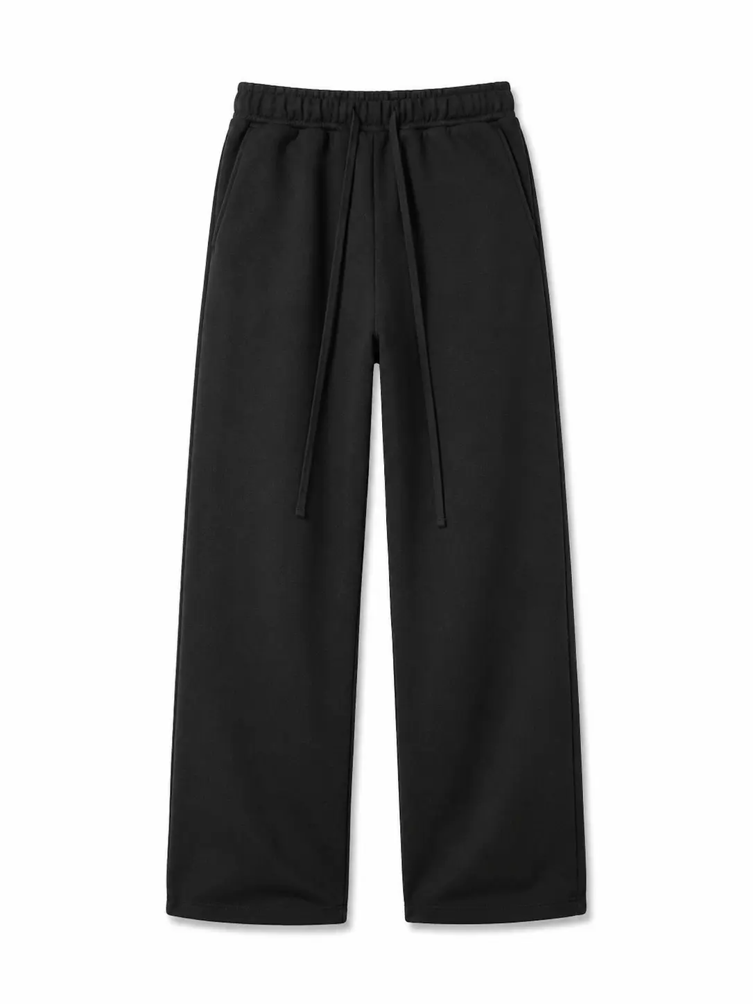 Men's Oversized Mid-Waist Wide-Leg Cotton Lounge Pants - Casual Elastic-Waist Joggers with Pockets, Basic All-Season Menswear Bottoms