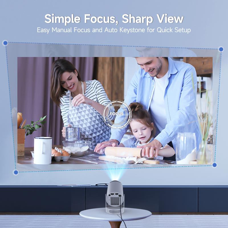 [US warehouse] Magcubic HY300Pro+ Smart Projector Android 14 290ANSI 8K Decode 0.8:1 Short Throw Ratio Dual WIFI6 BT5.4 Native 1280*720P Built-in Speaker & Appstore Allwinner H726 Home Cinema Portable Mini Projector