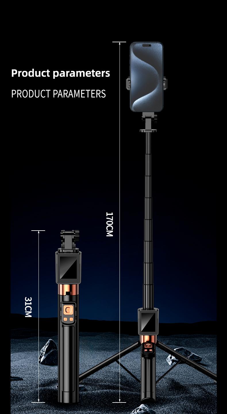 2025 New Rear Camera Selfie Stick, XO 3 in 1 Projection Selfie Stick, with Fill Light and Bluetooth Remote Control, No App Required, Suitable for Taking Photos, Live Streaming, and Video Recording.