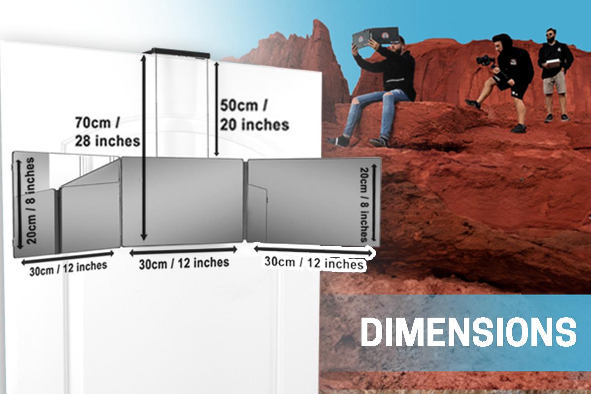 LIPFI'S 360 Barber Mirror – 3 Way Mirror for Self Hair Cutting, Adjustable Trifold Barber Mirror, 3 Sided Tri Fold Self Haircut System for Men & Women Braiding, Professional Mirror for Fades, Lineups, Tapers & Grooming, Folding Mirror for Home & Barbers