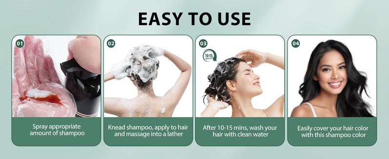 FARNDU Hair Dye 3-in-1 Shampoo Haircare, Cover Gray Hairs, 10 Mins Hair Coloring, Plant Extracts, Long Lasting, Mild, Moisture (400 mL)