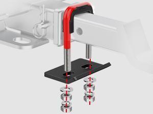 Nilight Trailer Hitch Tightener for 2 Inch Hitches Mount Anti Rattle Heavy Duty Steel with Rubber Cover Red U Bolt Matte Black Plate Electrophoresis Anti-Rust Triple Protective