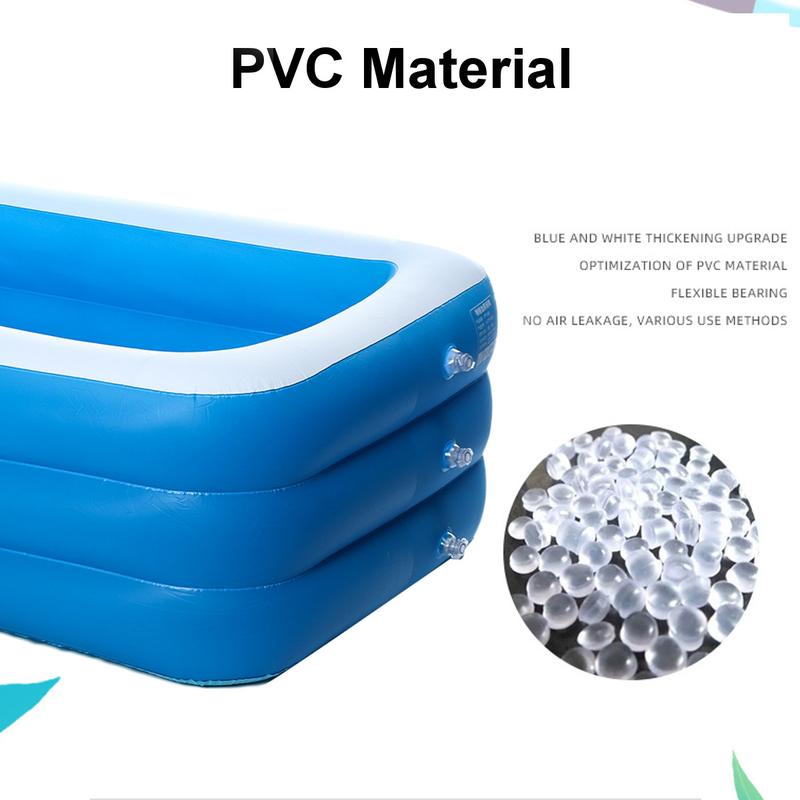 120 x 71 x 24in Three-layer Inflatable Swimming Pool, Ball Pit Suitable for Home Use, Outdoor Family Pool, Backyard Extra Large and Thickened Pool