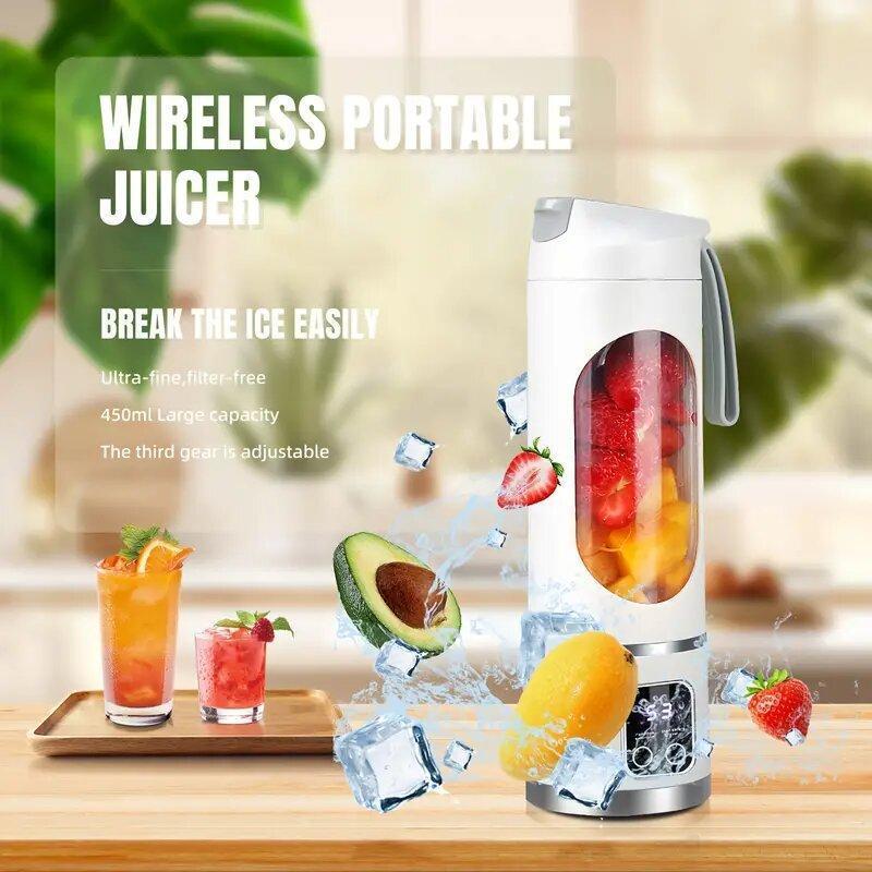 2025 BEST Portable Mini Juicer Blender Ultimate USB-C Rechargeable Smoothie Maker Ice Crusher Multi-Mode Digital Display Leak-Proof Travel Cup for Gym School Office Perfect for Liquid Diets Fresh Juice Baby Food Protein Shakes Vegetable B