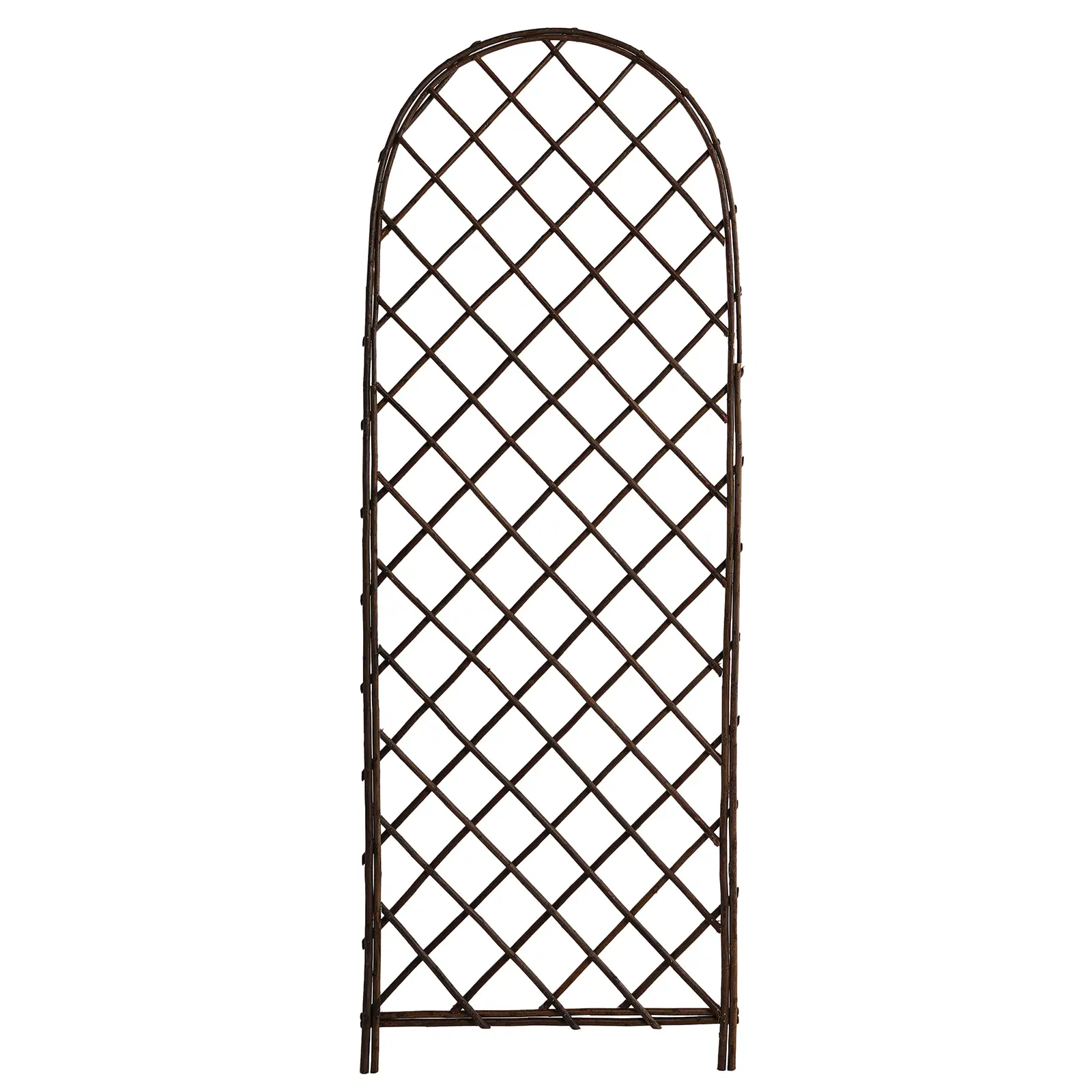 Brown Wooden Arc Trellis – Plant Support for Vines & Outdoor Garden Decor, 48"x18"