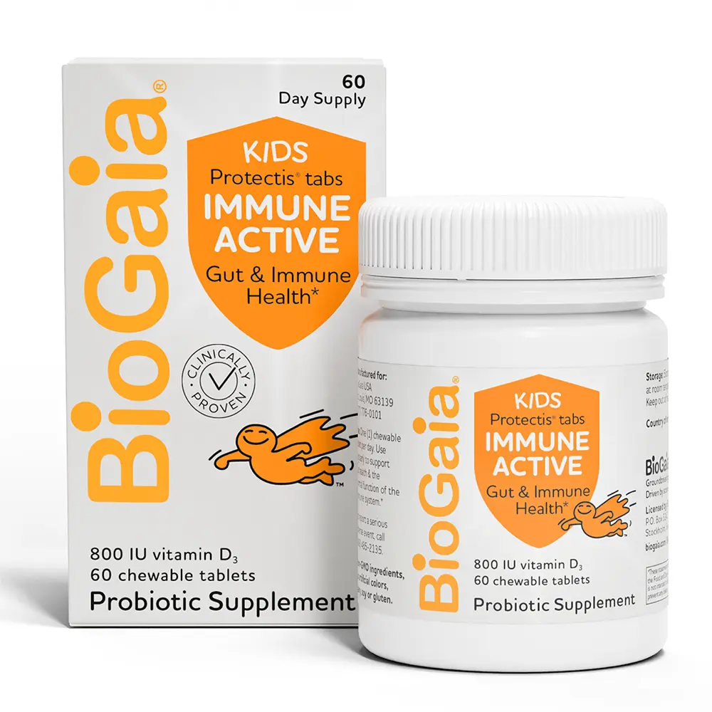 BioGaia Immune Active Kids Probiotic + Vitamin D | Immune & Digestive | Pediatrician-Recommended | Supports Immune Health | Promotes Digestive Health & Regularity | with Vitamin D