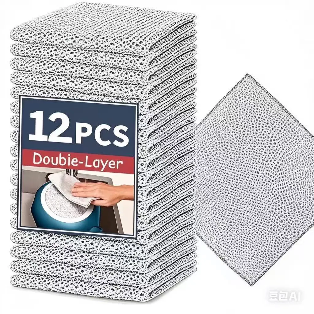 #Summervibes 24/12 Counts Dishwashing Rags for Wet and Dry Multipurpose Stainless Steel Scrubber, Non-Scratch Heavy-Duty Dish Cleaning Cloth, Reusable Metallic Fiber Scrubber for Kitchen, Dishwasher Safe, Multi-Use Cleaning Rags