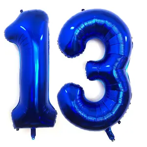 40-Inch Navy Blue 13 Number Balloons for 13th Birthday, Anniversary & Special Event Decor