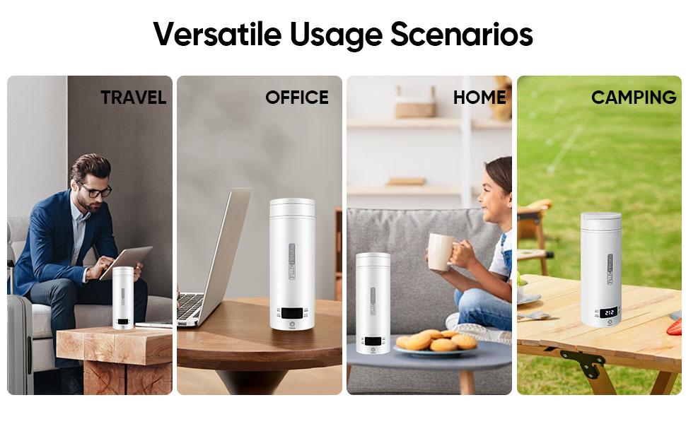 Portable Electric Kettle Travel Electric Kettle (Plug-in version), Mini Tea Coffee Kettle Water Heater with 4 Temperature Controls, Household Appliances for Home Kitchen, Compact Fast Heating Kettle for Daily Use