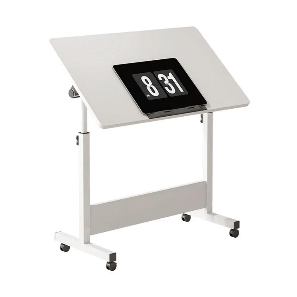 Adjustable Height Standing Desk,Foldable Mobile Stand Up Desk with Wheels Small Standing Rolling Computer Laptop Portable Computer Workstations,White