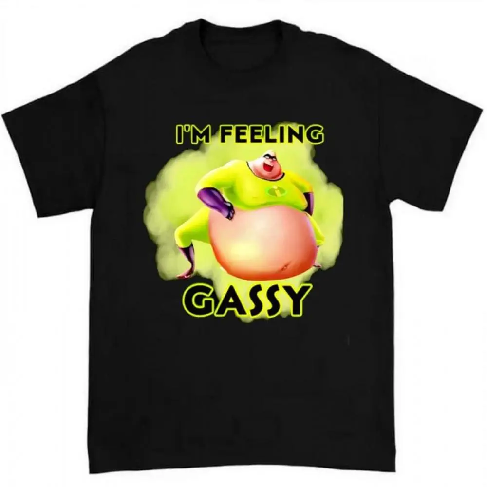 The Incredibles I’m Feeling Gassy T-Shirt Funny Y2K Retro Casual Streetwear Oufits Trendy Cotton Menswear