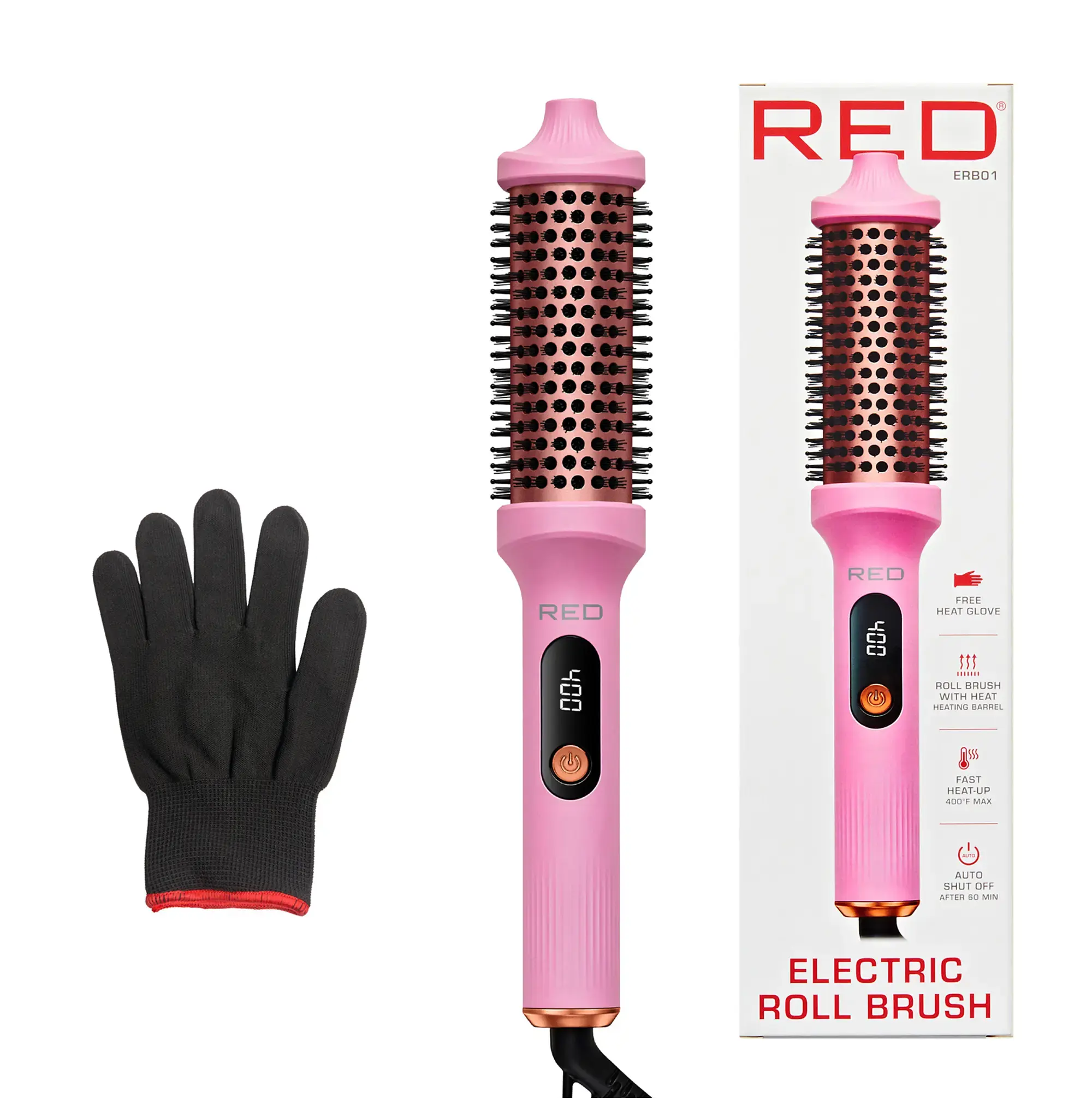 RED by KISS Heated Roll Brush 2 in 1 Curling Iron & Volumizing Hair Brush