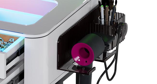 Miu Vanity Set with 7-Color RGB Lights, Wireless Charging, HD Mirror, 8-Drawer Chest & Big Storage Furniture Organizing - Modern Design Adjustable Brightness