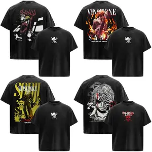 Vinsmoke Sanji OP Anime Manga Acid Washed 230GSM Heavyweight Cotton T Shirt Collection - Size S to 3XL - Unisex Vintage Streetwear Oversized Crewneck Merch - Gift for Anime Fans