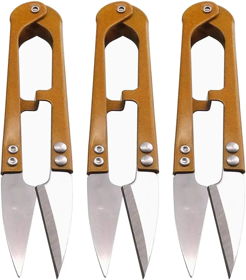 Penta Angel 4.1inch Sewing Scissors Yarn Thread Scissors Mini Small Snips Trimming Nipper - Great for Stitch,DIY Supplies (3PCS, Gold)