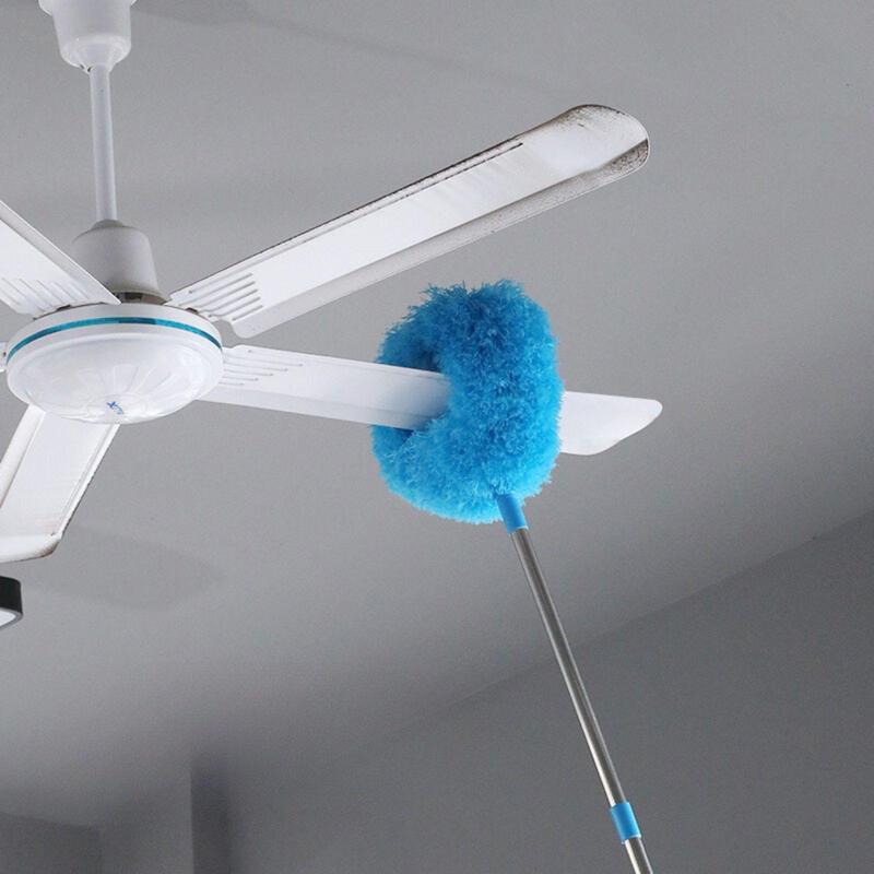 Extendable Microfiber Ceiling Fan Duster - Reusable, Effortless Cleaning Brush , Ideal For RVs & Home Use, Blue Grey adjustable extension