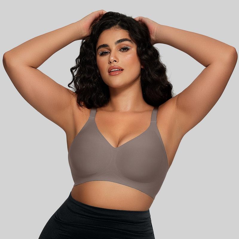 OEAK Women Comfortable Push Up Bras Wireless Seamless Full Coverage Jelly Bra Buttery Soft Everyday Tshirt Bra Convertible Bra