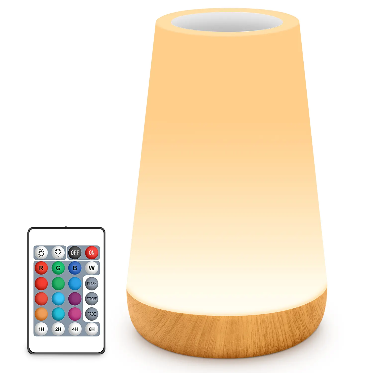 Auxmir LED Night Light Bedside Lamp Touch and Remote Control Dimmable Tabletop 13 RGB Colors Changing 5 Brightness Adjustable Rechargeable Portable Lamp for Baby Kids Nursery Bedroom Bathroom Camping