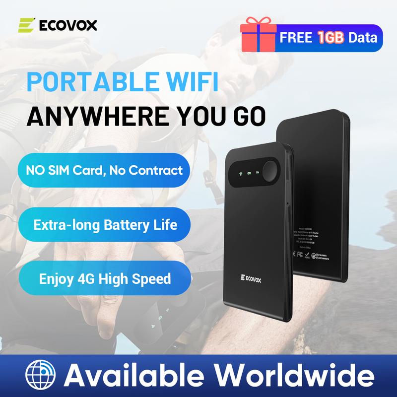 ECOVOX Portable WiFi Hotspot Device High-Speed 4G LTE Mobile Broadband ...