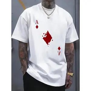 [100% Cotton] Sleek And Stylish Poker Tee Embody A Suave And Trendy Look With The Ace Of Diamonds Design T-Shirt For Men And Women